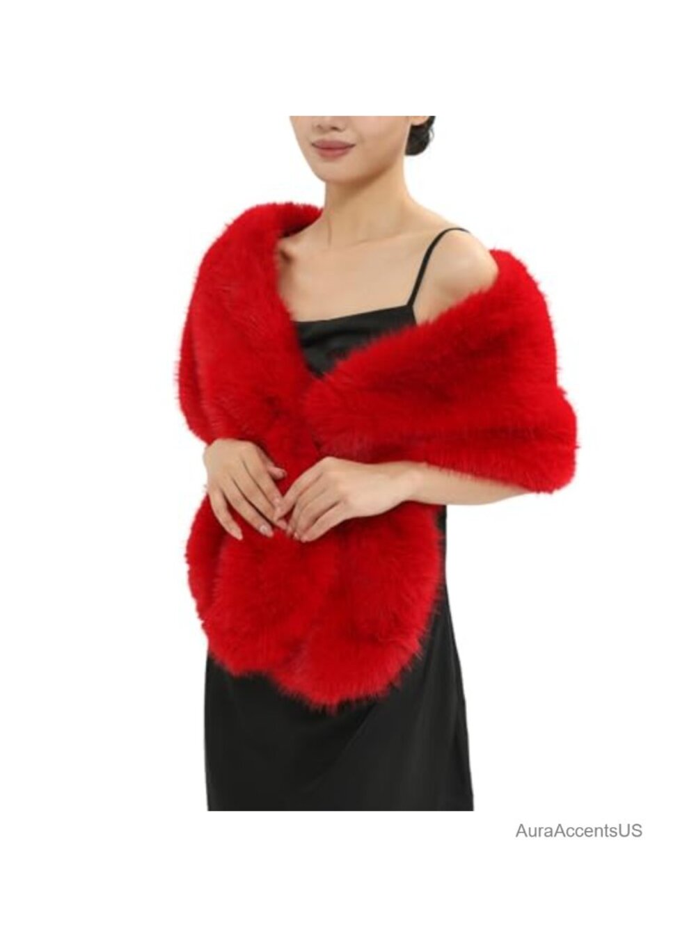 Faux Fur Scarf Shawl Wrap Women Cold Weather Winter